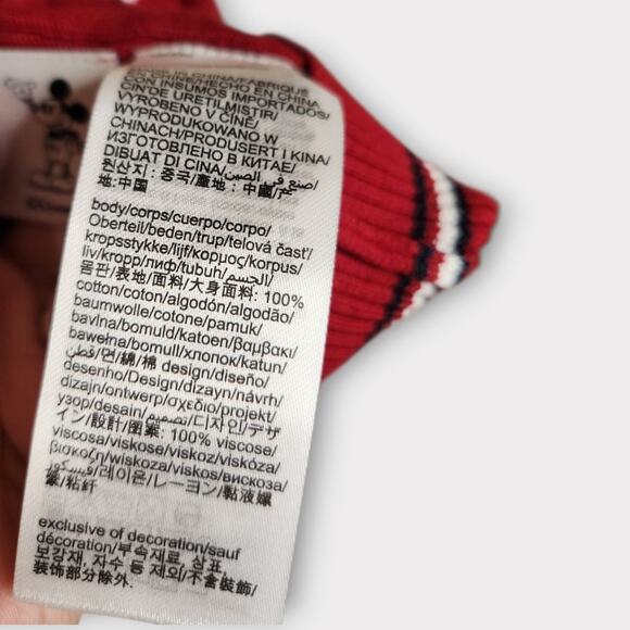 NEW Disney x Tommy Hilfiger Womens Mickey Heart Sweater XXL Red White Pullover - Picture 7 of 10